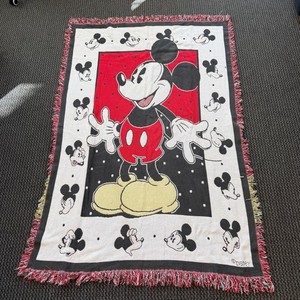 used ヴィンテージ Disney ミッキー ミニー ラグ ブランケット used ヴィンテージ Disney ミッキー ミニー ラグ ブランケット used
