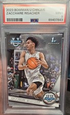 🏀 ZACCHARIE RISACHER Bowman Chrome 1ST Overall PICK ROOKIE PSA 9🔥 HAWKS 🇫🇷
