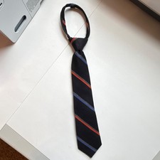 Nordstrom kids zip up Blue and Orange Striped Tie Blend Classic Academia Style