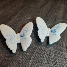 Butterfly Wall Hanging Lasting Products Blue Rose Hand Painted 3.5  x 3.25   USA