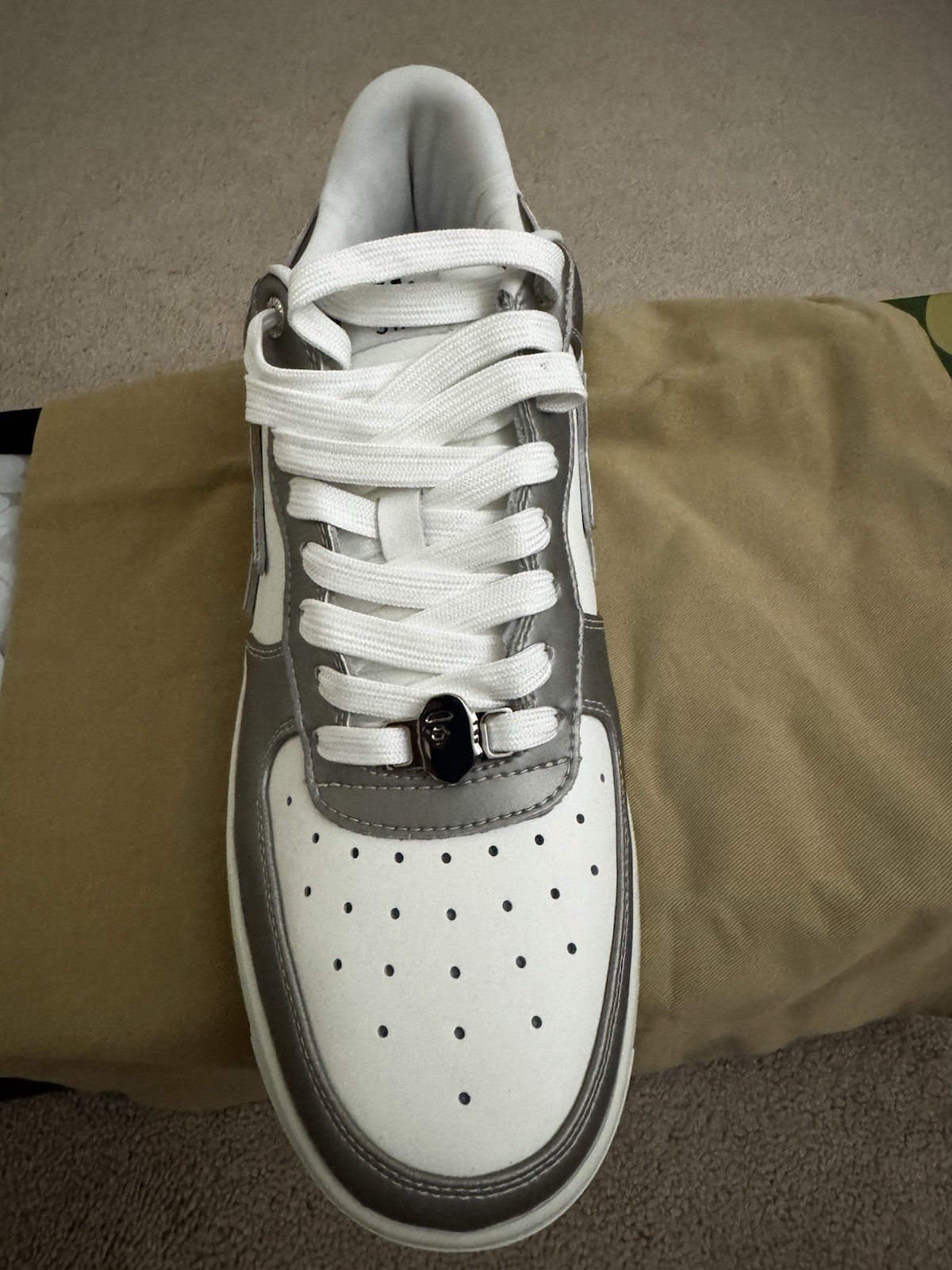Bape a Bathing Ape Brand New Shoes Men’s Size 11 Silver 121 with BAPE bag!! thumbnail 2