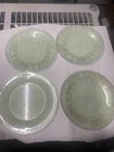 Vintage Indiana Glass Horseshoe Green 8 Inch Salad Plate Uranium Glass
