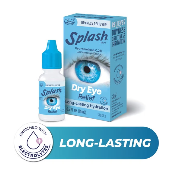 Splash Tears Long Lasting Artificial Tears, Moisturizing Eye Drops for Dryness, 