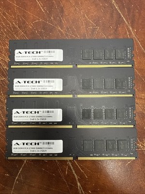 Lot of 4: A-Tech 8GB RAM DDR4 PC4-17000 DIMM/2133MHz