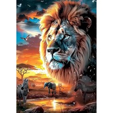 Lion Diamond Art Kits for Adults, Beast Lion Diamond Painting Kit for Beginne...