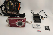 Sony Cyber-shot DSC-W370 14.1MP Red Digital Camera w/ Case Battery Tested