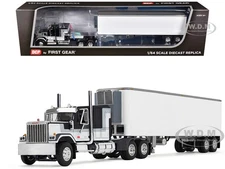 GMC GENERAL W/SLEEPER & REEFER TRAILER BLACK 1/64 BY DCP/FIRST GEAR 60-1923