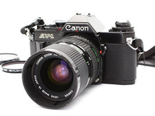Meter OK Exc 4 Canon AV-1 Black SLR Film Camera New FD 35-70mm f/4 Lens Japan