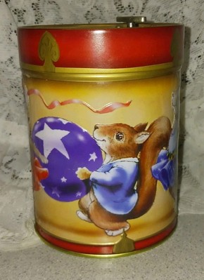 Vintage Lambertz Easter Bunny Bunnies Music Box Collectible Musical Cookie Tin