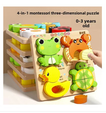 Montessori 3D Wooden Animal Puzzle Educational Toy for Kids
