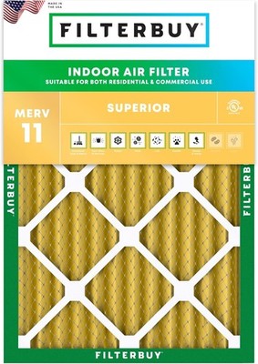 Filterbuy 20x24x2 Pleated Air Filters, Replacement for HVAC AC Furnace (MERV 11)