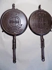 A++ Griswold No.8 314A/315A Cast Waffle Iron/Paddle Set-Restored-No Base