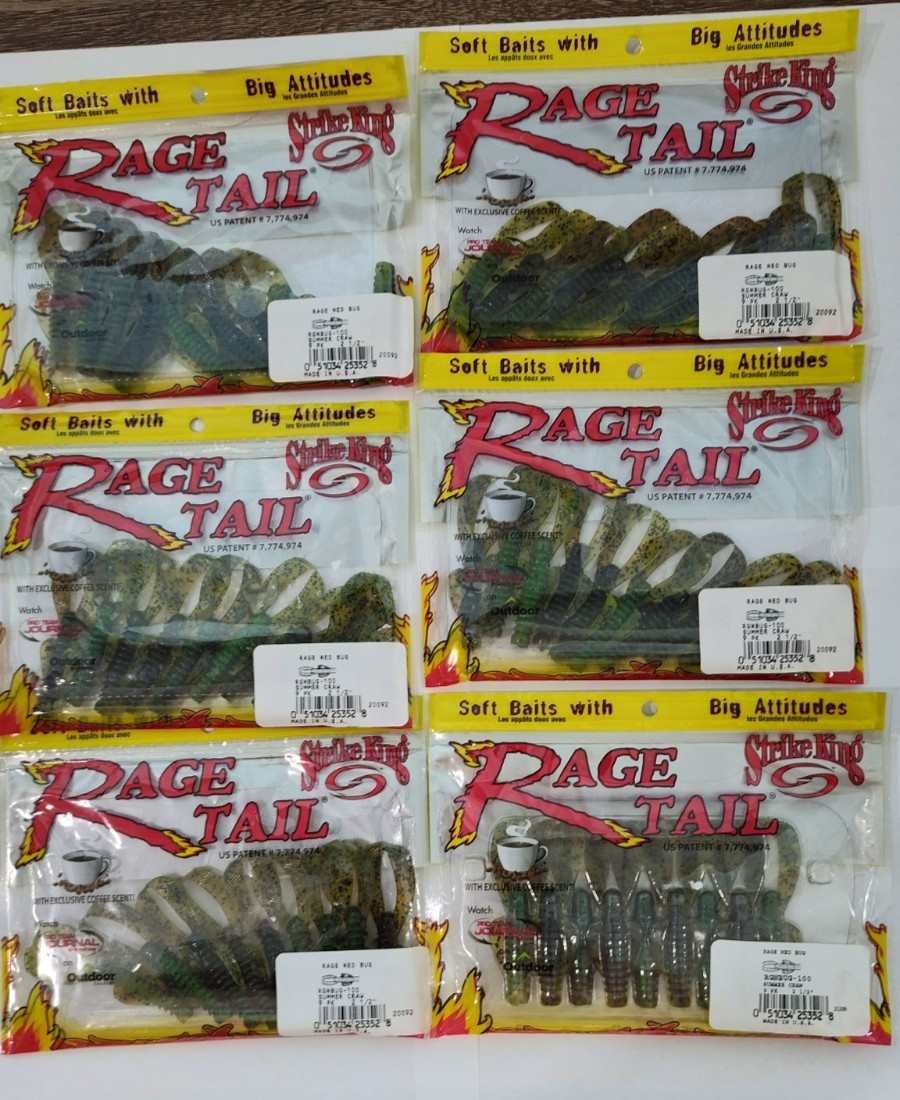 6 pkg Strike King Rage Ned Bug 2.5" Ned Rig Summer Craw Creature Bass Bait - Image 2
