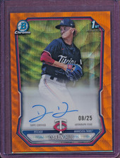 2026 Bowman Dasan Hill Chrome Auto Orange Wave Refractor 1st Prospect #/25 Twins