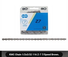 KMC 7 SPEED BICYCLE CHAIN BROWN 1/2"X3/32 116 7-SPEED