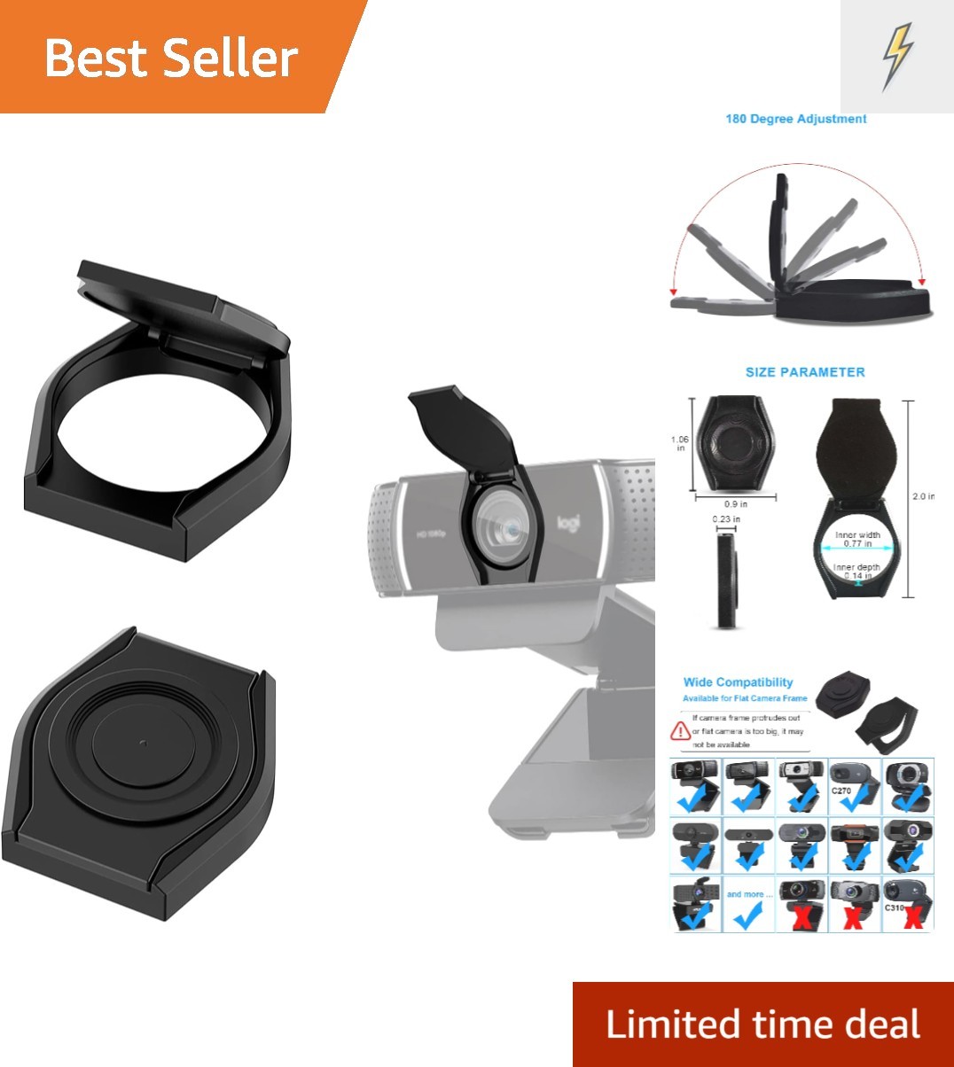 Webcam Cover, 2 Pack Desktop Computer External Webcam Lens Covers Shutter Cap...-image
