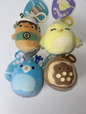 3.5" Squishmallow Keychains Lot Of 4 Danilo, Xam, Nakobe, Aimee. New with tag