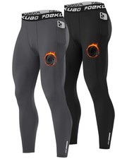 Thermal Compression Pants for Men Fleece Lined Sports Leggings Cold Weather R...