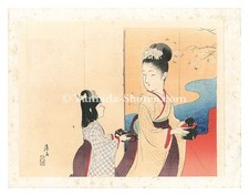 Woodblock Print Tomioka Eisen Kuchi e Hina Matsuri Doll Festival Meiji Art 1903