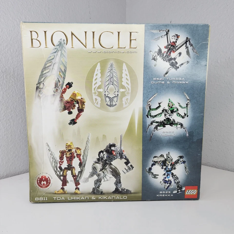 LEGO Bionicle 8811 Toa Lhikan & Kikanalo 2004 Metru Nui Rare Set New Sealed Box - Image 2 of 4