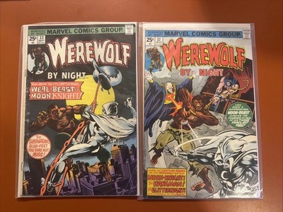 Marvel Werewolf by Night Comic Lot #33 #37 2nd 3rd appearance Moon Knight