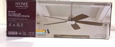 Home Decorators Beckford 52 in. LED Indoor Brushed Nickel With Light and Remote