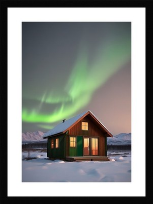 Moderne Nordlichter gerahmtes Wandbild Poster Leinwanddruck Bild
