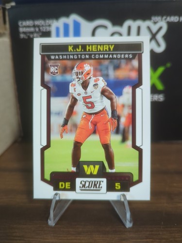 🔥2023 PANINI SCORE KJ HENRY #393 FOOTBALL Rookie COMMANDERS RC🔥