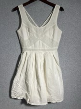 American Eagle Outfitters Dress Women Size 2 Cream Tank/A-Line Cotton