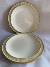 2 Denby Caramel Stripes Plates Dinner Large 26.5 Cm Diameter Vintage 2006