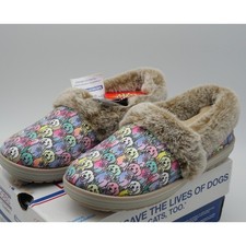 NEW Skechers Bobs Too Cozy Doodles Dogs Slippers Indoor Outdoor Women's 6 Wide