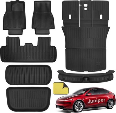 Tesla Model Y Juniper Floor Mats 2025 2026 Full Set Black