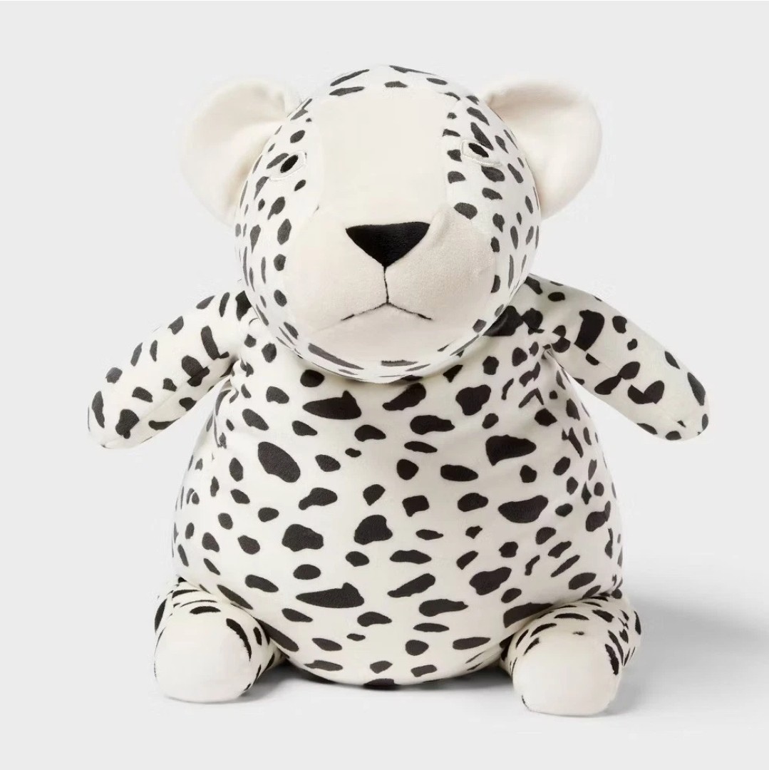 Pillowfort Cheetah Weighted Soft Plush Throw Pillow for Kids Black and White