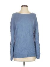 H By Halston Women Blue Silk Pullover Sweater XXS