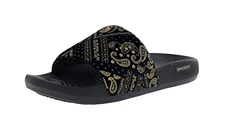 SKECHERS X SNOOP DOGG: LOW SLIDER- VELVET PAISLEY 251093 BKGD MEN'S SANDALS