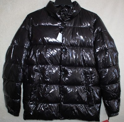 Calvin Klein Puffer Jacket Men S Black Shiny Sorona Insulate Zip Snap Front $225
