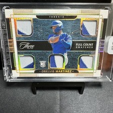 4/10 ORELVIS MARTINEZ RC FULL COUNT SWATCHES 2024 Panini Three And Two #FCS-OM !