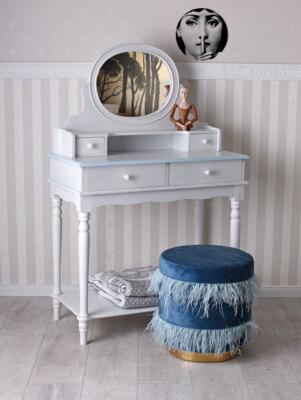 Console de style campagnard, table basse rustique de 140 cm avec rangement, marron naturel