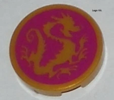 LEGO 14769pb203 Tile Pearl Gold Disney Mulan 41151 MOC-A4