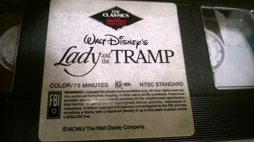 Disney "LADY and the TRAMP" Original Black Diamond Edition on VHS #582 - Picture 10 of 12