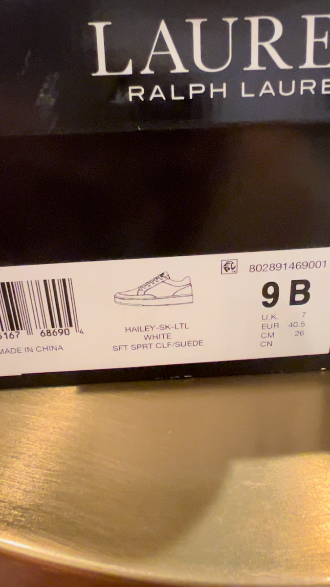 Ralph Lauren Sneakers Women's Size 9 - Hailey in White Leather