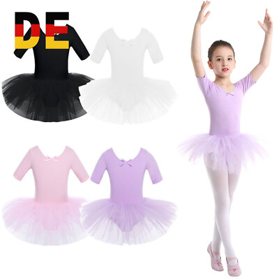 Kurzärmlig Mädchen Ballettkleid Mit Chiffon-Rock - Kurze Ärmel, Für Tanz & Gymnastik Ballett Outfit