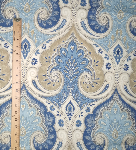 Kravet Polsterstoff 100% LEINEN Latika/Echo Delta Blau Damast 54x1 Yd PREMIUM - Bild 8 von 16