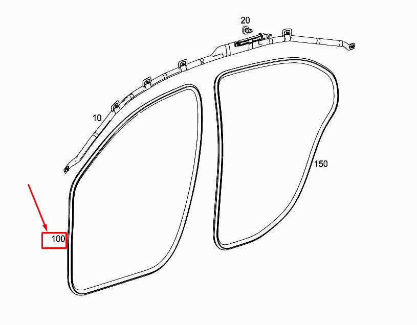 Mercedes-Benz A W177 2019 Front right front door rubber seal on 