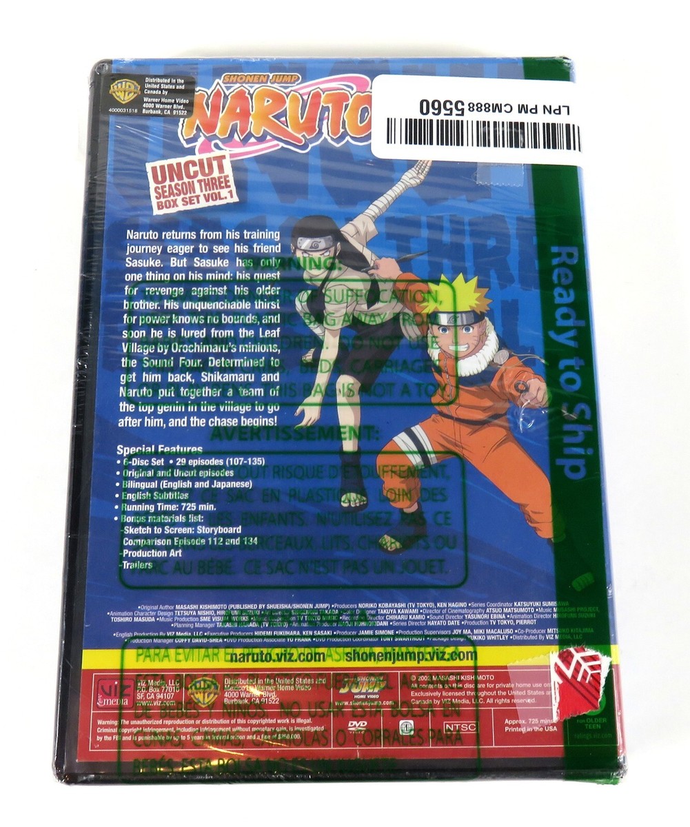 DVD Naruto Season One Two Three 1 2 3 Box Set Brand New Factory