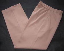 70s Vtg Double Knit Pants High Waist Brown Alex Colman Zip Flat Front W 28L30