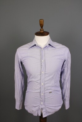 Dsquared 2 Purple Pinstripe Long Sleeve Button Down Overshirt Size 44