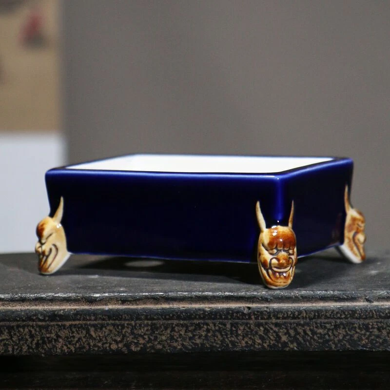 Maceta de arcilla púrpura de 4,3" pie fantasma fideos tenedor de noche maceta de lavabo de cerámica Foto 4 de 4