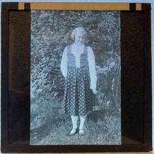 Young Girl In Norwegian National Costume.  Magic Lantern Glass Slide