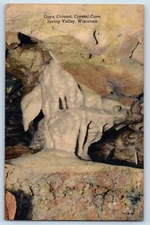 Spring Valley Wisconsin Postcard Onyx Column Crystal Cave c1940 Vintage Antique